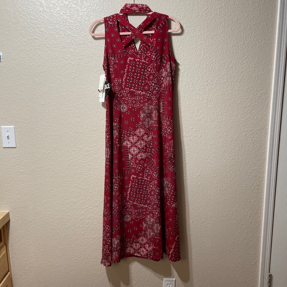 K studio cranberry dress. Long polyester. - Picture 4 of 12